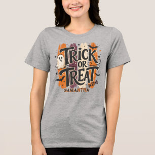 T-shirt En Tri-matière Trick or Treat Typographie Rétro