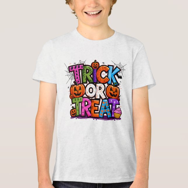 T-shirt En Tri-matière TRICK OU TRAITEMENT | Cute Halloween Bash Party (Recto)