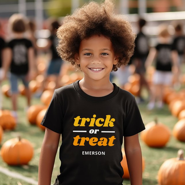 T-shirt En Tri-matière Trick ou traitement Halloween monogramme (Créateur téléchargé)