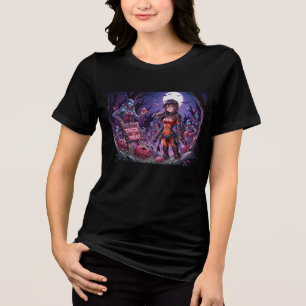T-shirt En Tri-matière Trick ou traiter Halloween Zombies distribuer le c