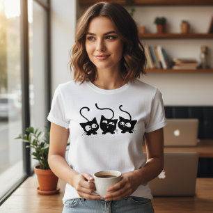 T-shirt En Tri-matière Trio de chatons noirs curieux Amoureux des chats