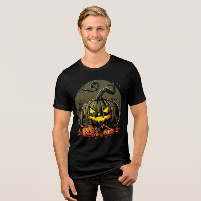 T-shirt En Tri-matière Trio de citrouilles sinistresuvre d'art Halloween (Recto plein)