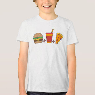 T-shirt En Tri-matière Trio de fast-food : burger, soda, tranche de pizza
