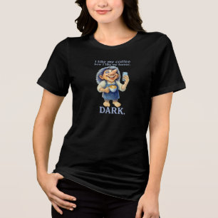 T-shirt En Tri-matière Troll De Café Noir - J'Aime Mon Café Comme Mon Hum
