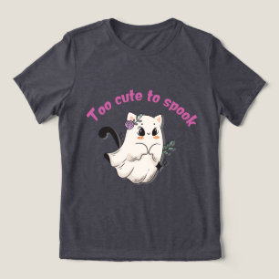T-shirt En Tri-matière Trop Mignon Pour Effrayer Chat D'Halloween Fantôme
