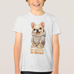 T-shirt En Tri-matière Trop mignon pour être sérieux – Drôle de Bouledogu