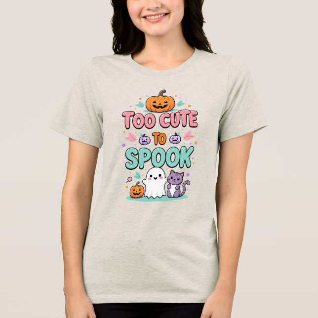 T-shirt En Tri-matière Trop mignon pour parler - Kawaii Pastel Halloween (Recto)