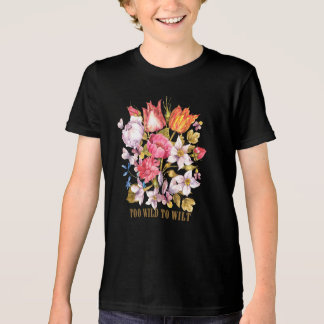T-shirt En Tri-matière Trop sauvage pour flétrir - Floral vintage - Aquar