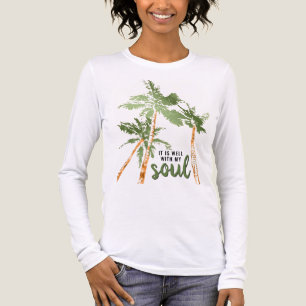 T-shirt En Tri-matière Tropical C'est Bien Avec Mon Âme Palmiers Moderne