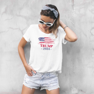 T-shirt En Tri-matière Trump 2024, Drapeau, Élection, Patriotique, MAGA,