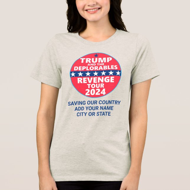 T-shirt En Tri-matière Trump 2024 Revenge Tour Déplorables Personnalisé (Recto)