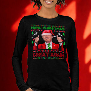 T-shirt En Tri-matière Trump Santa hat rend Noël à la grandeur des femmes