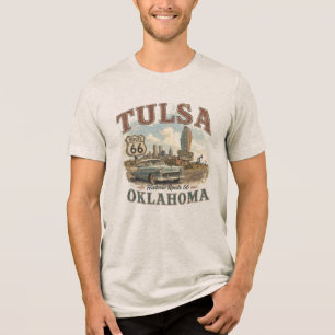 T-shirt En Tri-matière Tulsa Oklahoma Route Historique 66 Ville Pétrolièr