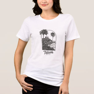 T-shirt En Tri-matière Tulum Mexique Destination de Voyage Vintage Ruine