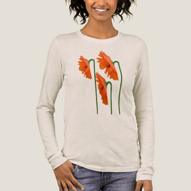 T-shirt En Tri-matière Tunique 3 Coquelicots (Recto)