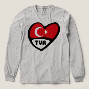 T-shirt En Tri-matière Turquie Coeur Drapeau TUR Code du pays
