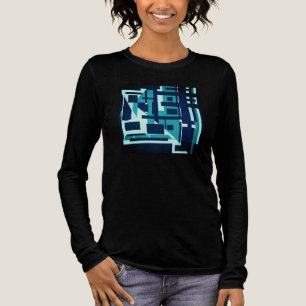 T-shirt En Tri-matière Turquoise Aqua Marine Géométrique MCM Design