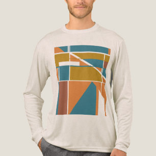T-shirt En Tri-matière Turquoise brillant rouille orange Gras Grandes for