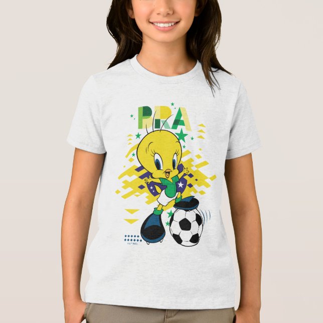 T-shirt En Tri-matière TWEETY™ Team Brazil Soccer Graphic (Recto)