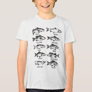 T-shirt En Tri-matière Types de bambins Poisson d'eau douce Drôle Pêcheur