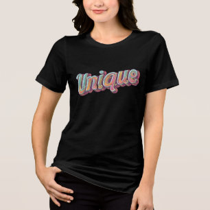 T-shirt En Tri-matière Typographie 3D Rétro Unique Couleur Script Streetw