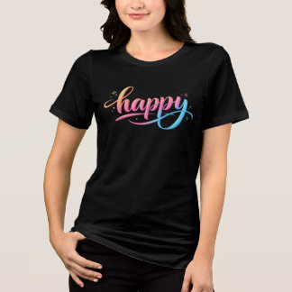 T-shirt En Tri-matière Typographie BONHEUR dégradé pastel vibrant - Moder
