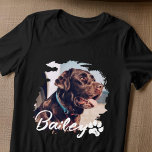 T-shirt En Tri-matière Typographie Cool simple et moderne Nom et photo<br><div class="desc">Ce design simple et moderne est composé d'une typographie de script simple et moderne. Ajoutez une photo d'animal de compagnie personnalisée.</div>