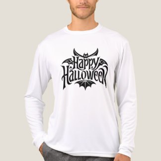 T-shirt En Tri-matière Typographie de chauve-souris Joyeux Halloween