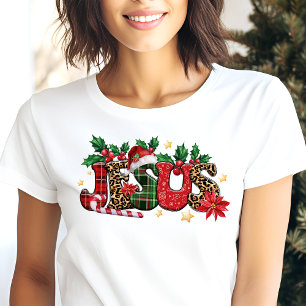 T-shirt En Tri-matière Typographie de Jésus Foi chrétienne Noël