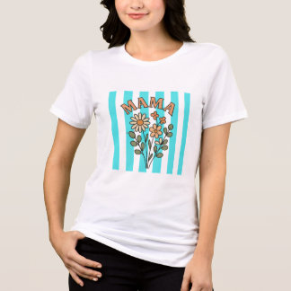T-shirt En Tri-matière Typographie florale douce "MAMAN" avec Dai dessiné