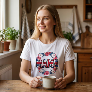 T-shirt En Tri-matière Typographie MAMA avec drapeau britannique et couro