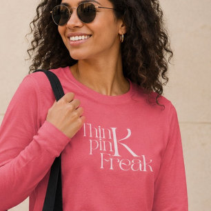 T-shirt En Tri-matière Typographie moderne audacieuse rose freak