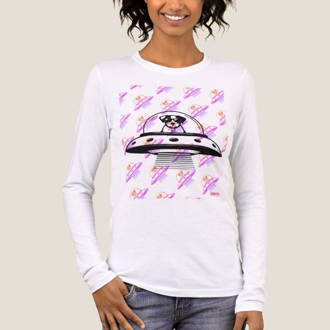 T-SHIRT  EN TRI-MATIÈRE UFO PETS  (Recto)