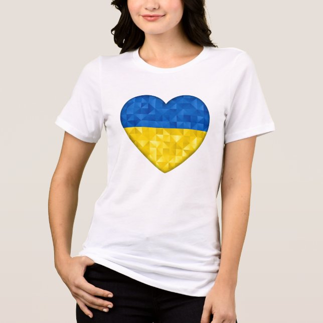 T-shirt En Tri-matière Ukrainian flag. Love to Ukraine. Support. Heart. (Recto)