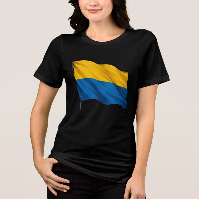 T-shirt En Tri-matière Ukrainian flag waving in the wind.  (Recto)