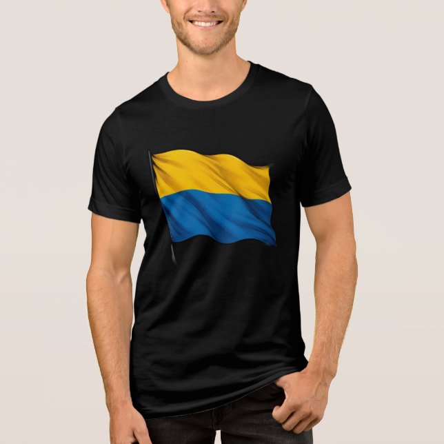 T-shirt En Tri-matière Ukrainian flag waving in the wind.  (Recto)