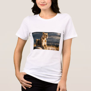 T-shirt En Tri-matière Ultra HD 3D Lionne – Pose de côté corps entier sur
