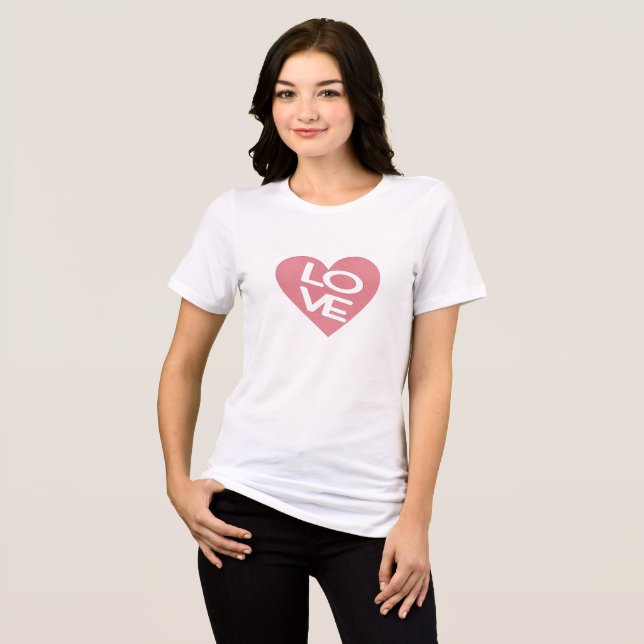 T-shirt En Tri-matière Un coeur rose et une typographie d'amour (Recto plein)