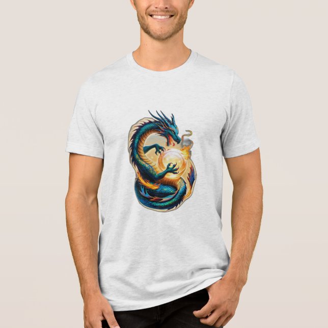 T-shirt En Tri-matière Un dragon qui respire le feu (Recto)