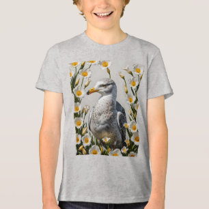 T-shirt En Tri-matière Un Goéland De Californie Et Des Fleurs De Sego Lil