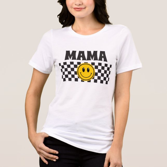T-shirt En Tri-matière Un joyeux mec souriant visage maman chemise (Recto)