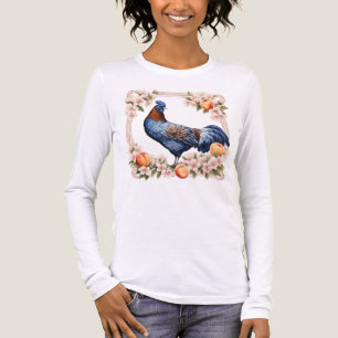 T-shirt En Tri-matière Une Blue Hen du Delaware entourée de fleurs de pêc