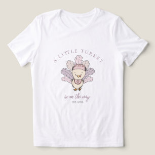 T-shirt En Tri-matière Une petite dinde est en route Maman à venir