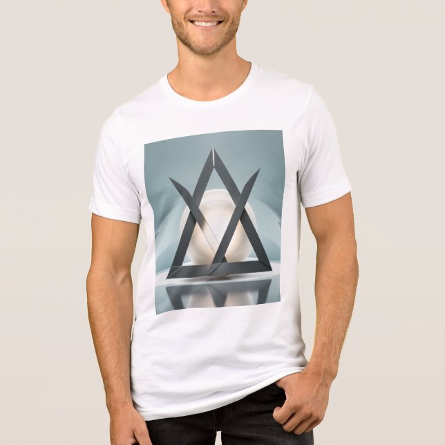 T-shirt En Tri-matière Une sphère intersectée par des prismes triangulair (Recto)