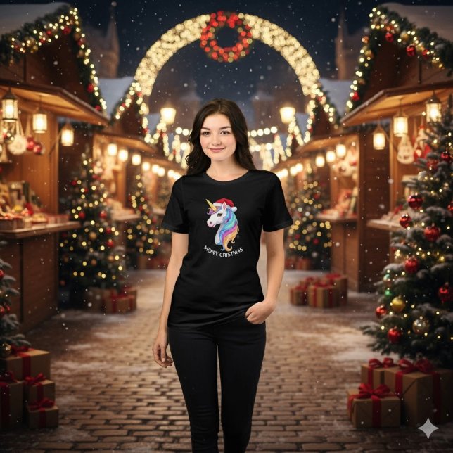 T-shirt En Tri-matière Unicorn Merry Christmas Design (Créateur téléchargé)