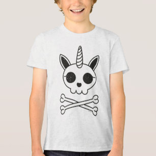 T-shirt En Tri-matière Unicorne crâne et os croisés