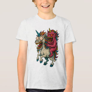 T-shirt En Tri-matière Unicorne folle et monstre du cerveau