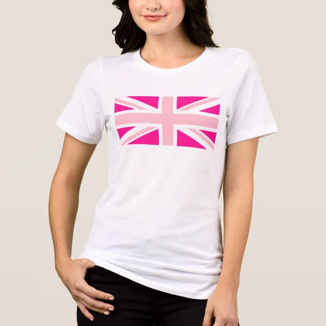 T-shirt En Tri-matière Union Jack Rose Foncé (Recto)
