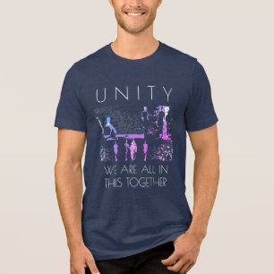 T-shirt En Tri-matière "Unité, Ensemble" Inspiration Magenta Bleu Blanc B