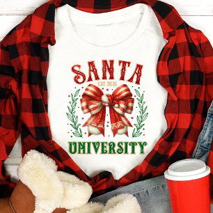 T-shirt En Tri-matière Université Santa Bow Coquette Noël